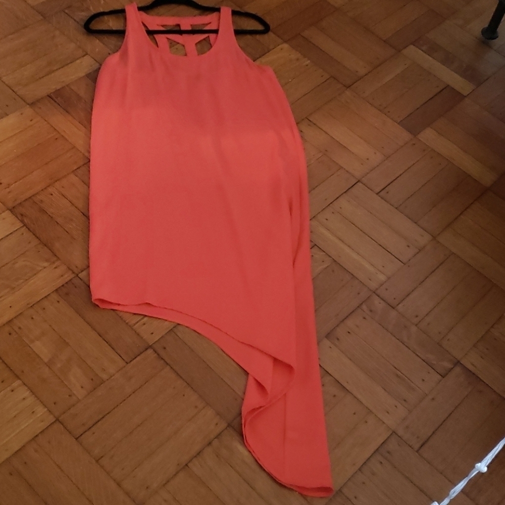 New Sleeveless coral asymmetrical summer dress Hp🔥🔥🔥